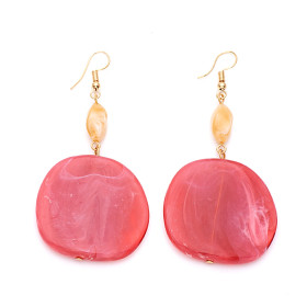 Rose and Rock Sugar Earrings with Gold Fish Hook