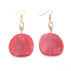 Rose and Silver Gold Shade Earrings with Gold Fish Hook