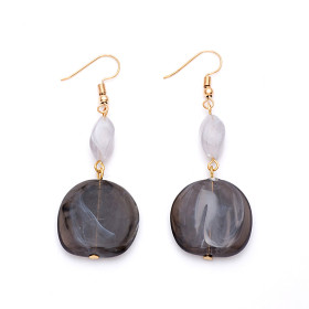 Gray and Moon Light Earrings with Gold Fish Hook