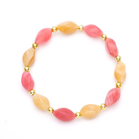 Barrel Rose and Rock Sugar Bracelet with Gold Accent