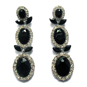 Stone earrings with crystal