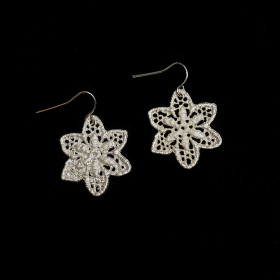 Lace Look Matt sliver Earrings