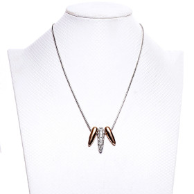 Triple Bullets Gold and Silver Two-Tone Necklace