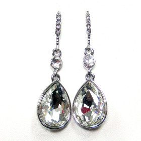 Teardrop Earrings with Crystalized Fish Hook