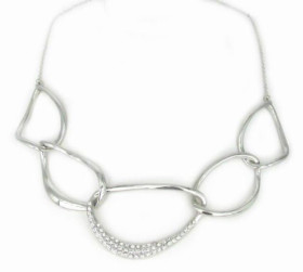 Silver crystal linear drop necklace