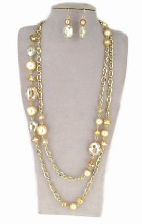 Crystal Rock Long Necklace
