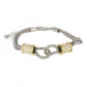 Designer Love Knot Two Tone Bracelet 