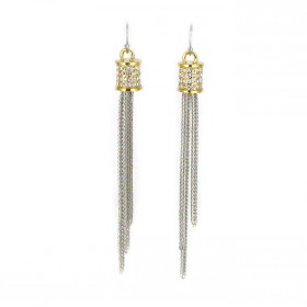 Long Designer Two Tone Tassel Earrings