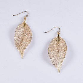 Natural Leaf Earring in Gold Plating