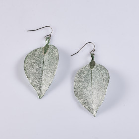 Natural Leaf Earring in Light Green Colour