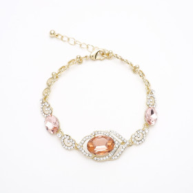 Victorian Filigree Peach Rose Bracelet