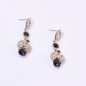 Crystal Leaf Bunch Styled Earrings