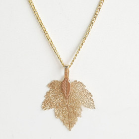 Natural Leaf Necklace in Gold