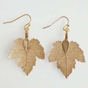 Natural Leaf Earring in Gold
