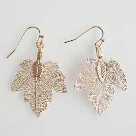 Natural Leaf Earring in Rose Gold