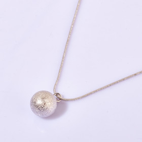 Frosted Ball Necklace in Rhodium