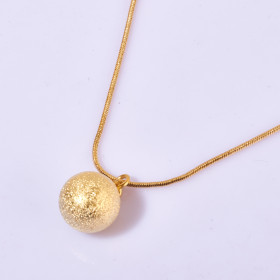 Frosted Ball Necklace in Gold