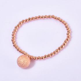 Frosted Ball Bracelet in Rose Gold