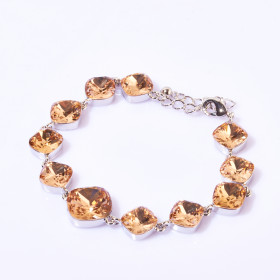 Square Crystal Birthstone Bracelet