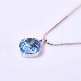 Square Crystal Birthstone Necklace