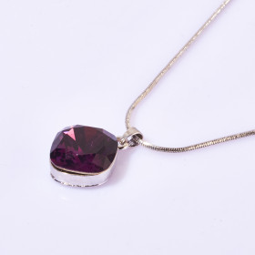 Square Crystal Birthstone Necklace