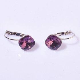 Square Crystal Birthstone Earring