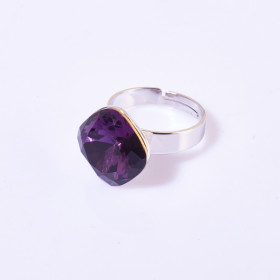 Square Crystal Birthstone Ring