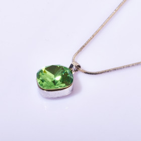 Square Crystal Birthstone Necklace