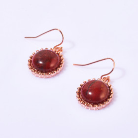 Semi-precious Round Stone Earring