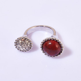 Semi-precious Round Stone Ring