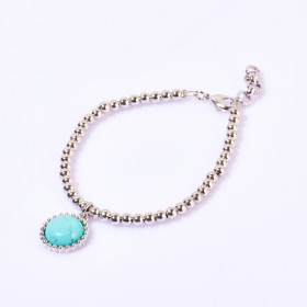 Semi-precious Round Stone Bracelet