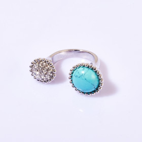 Semi-precious Round Stone Ring