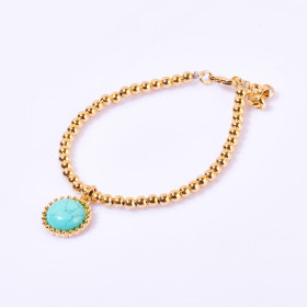 Semi-precious Round Stone Bracelet