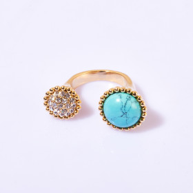 Semi-precious Round Stone Ring
