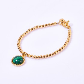 Semi-precious Round Stone Bracelet