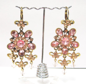 Crystal Vintage Filigree French Level Back Earrings