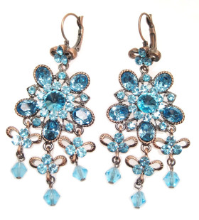 Crystal Vintage Filigree French Level Back Earrings