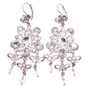 Crystal Vintage Filigree French Level Back Earrings