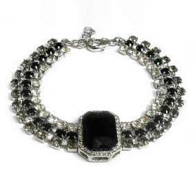 Crystal Bracelet with Rectangle Centerpiece