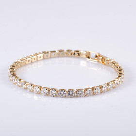 Crystal tennis bracelet, 700-Gold/Crystal