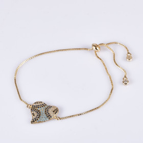 Fine Heart CZ Bracelet in Gold