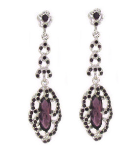 Purple Crystal Earrings