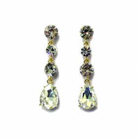 Elegant Teardrop Linked Crystal Earrings