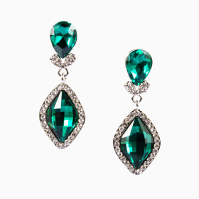Pointed Oval Drop Earrings