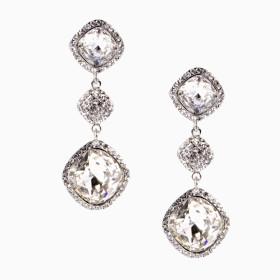 Crystal Square Pierced Earring