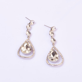 Teardrop Crystal Link Earrings