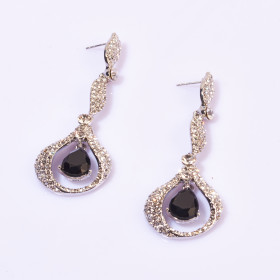 Teardrop Crystal Link Earrings