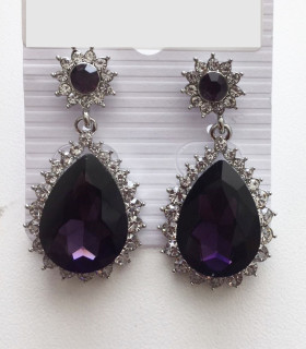 Teardrop Purple Earrings