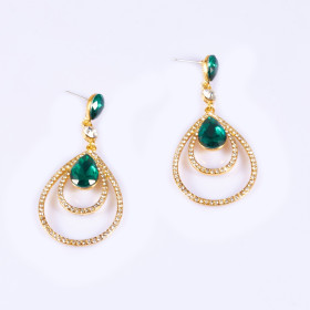 Graceful Teardrop Emerald Earrings