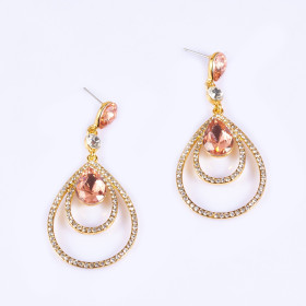 Graceful Teardrop Peach Earrings